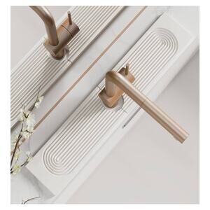 Faucet Mat for Kitchen Sink, Long 23.6''  Super Absorben.White.